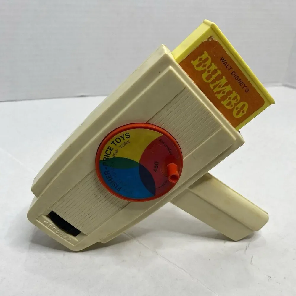 Vintage 1970s Fisher-Price Movie Viewer With Disney Dumbo Cartridge Tested Works